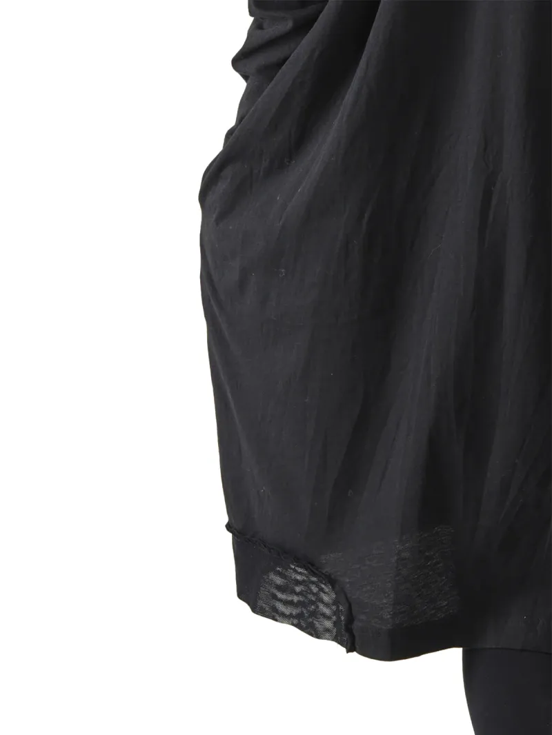 Rundholz Black Label - ShirtKleid mit Tüllabschlüssen am Hals Saum Oversize Black - 2243330903