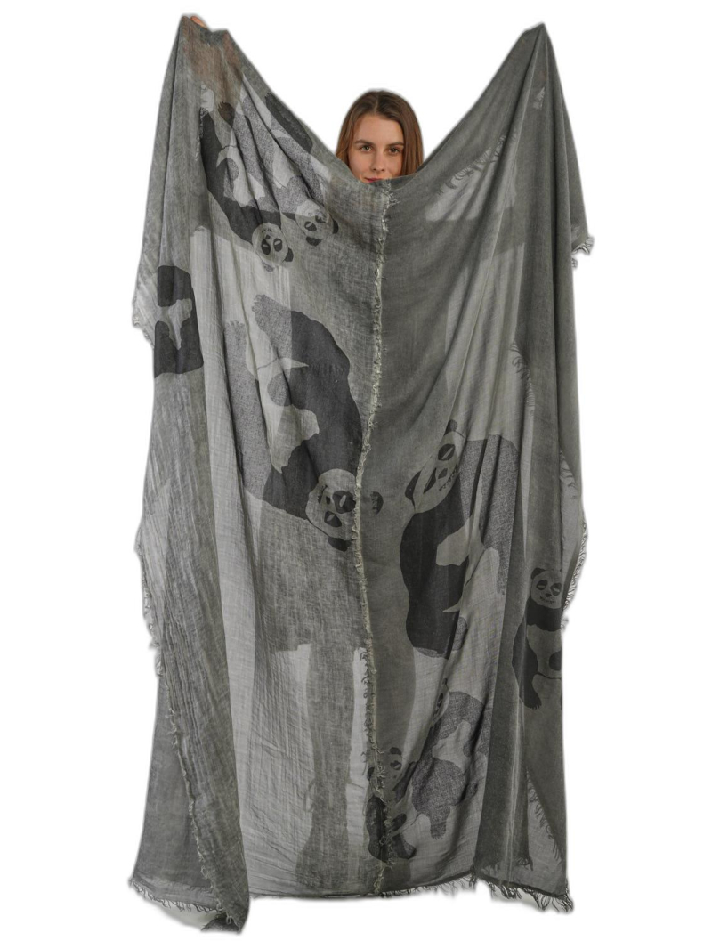 Rundholz Black Label - Rectangular lyocell-mix scarf with all-over print - 2243361408