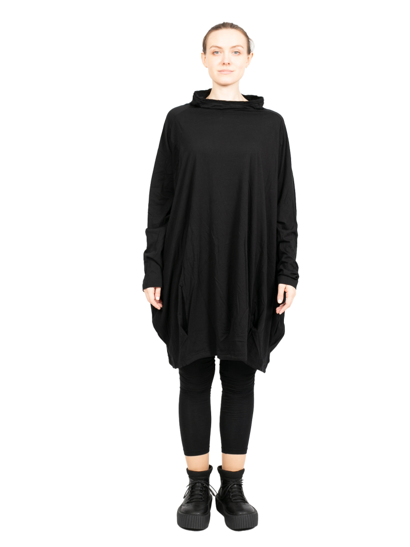 Rundholz Black Label - Shirt dress in balloon shape with pleats at the hem Oversize Black - 2243370928