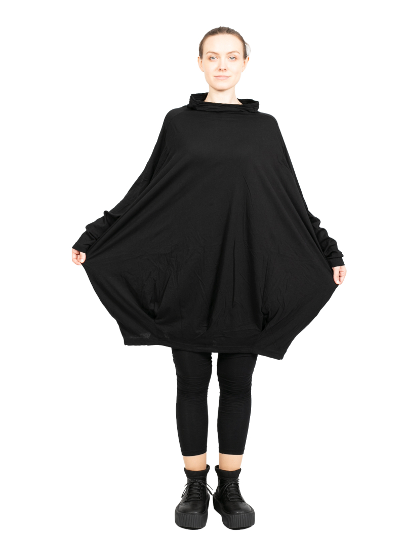 Rundholz Black Label - Shirt dress in balloon shape with pleats at the hem Oversize Black - 2243370928