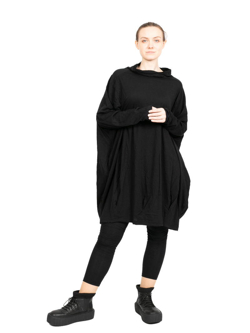 Rundholz Black Label - Shirt dress in balloon shape with pleats at the hem Oversize Black - 2243370928