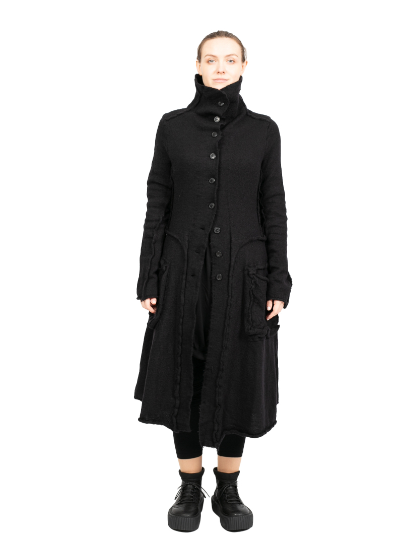 Rundholz Black Label - Вязаное пальто с карманами-портфелями из вареной шерсти Черный - 2243897208