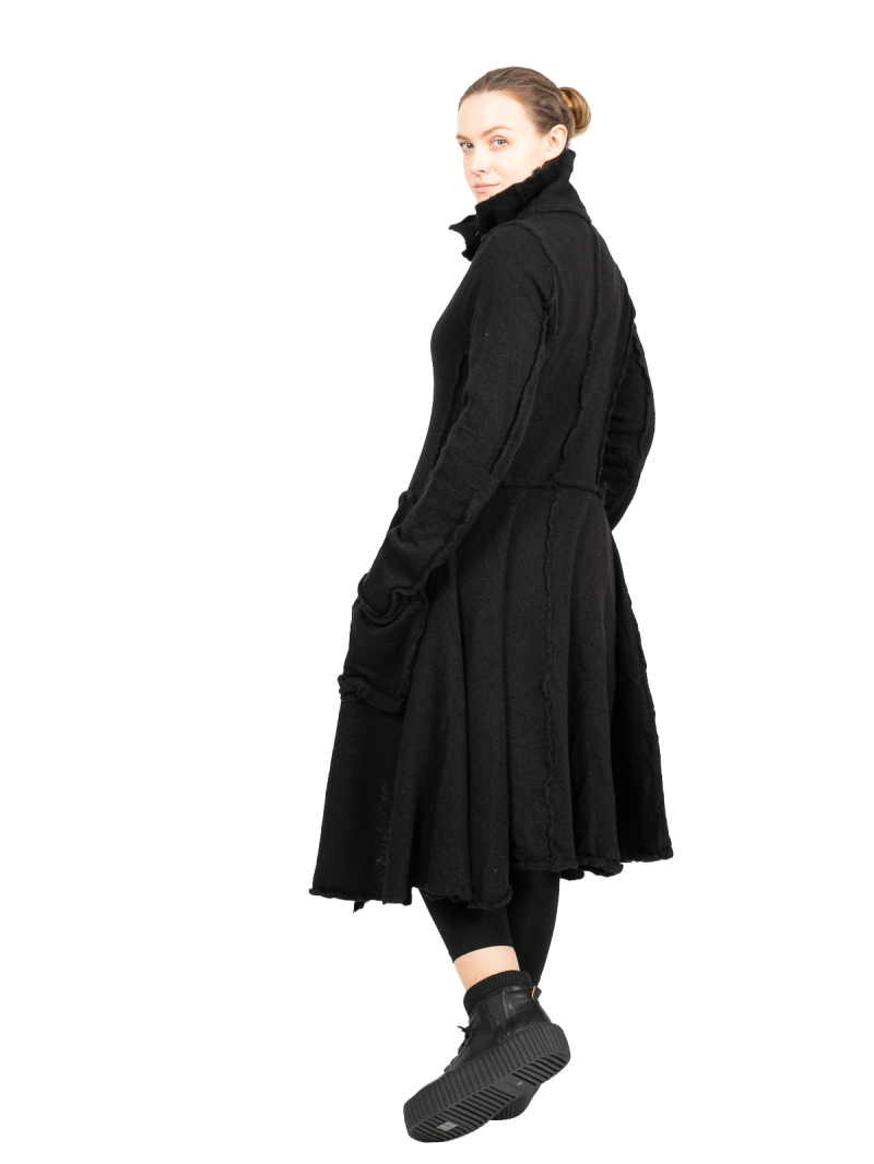 Rundholz Black Label - Вязаное пальто с карманами-портфелями из вареной шерсти Черный - 2243897208