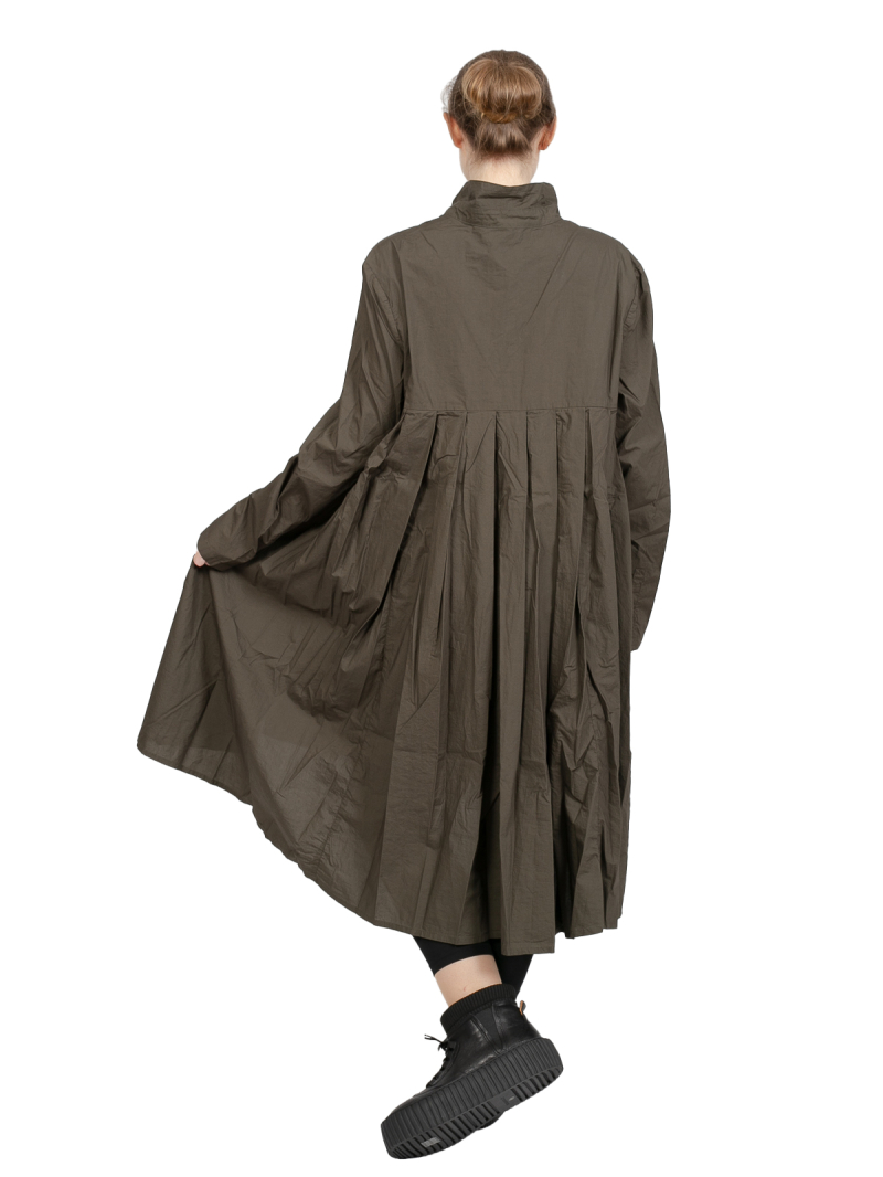 Rundholz Black Label - Dress ruched at the back with breast pocket Poplin Jungle - 2243320912