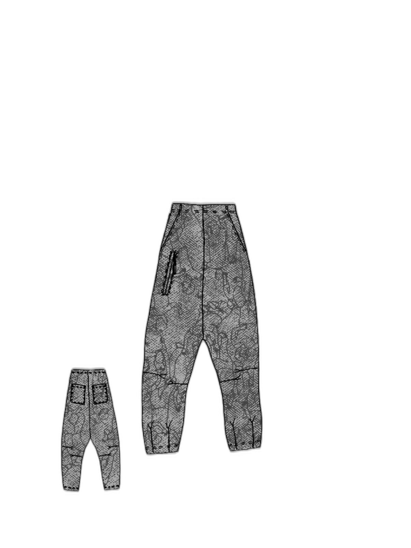 Rundholz Black Label - Tulpenförmige techno-stretch-hose mit allover druck - 2243440110