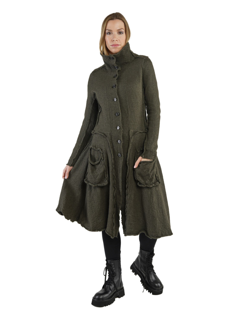 Rundholz Black Label - Вязаное пальто с карманами-портфелями из вареной шерсти Jungle - 2243897208