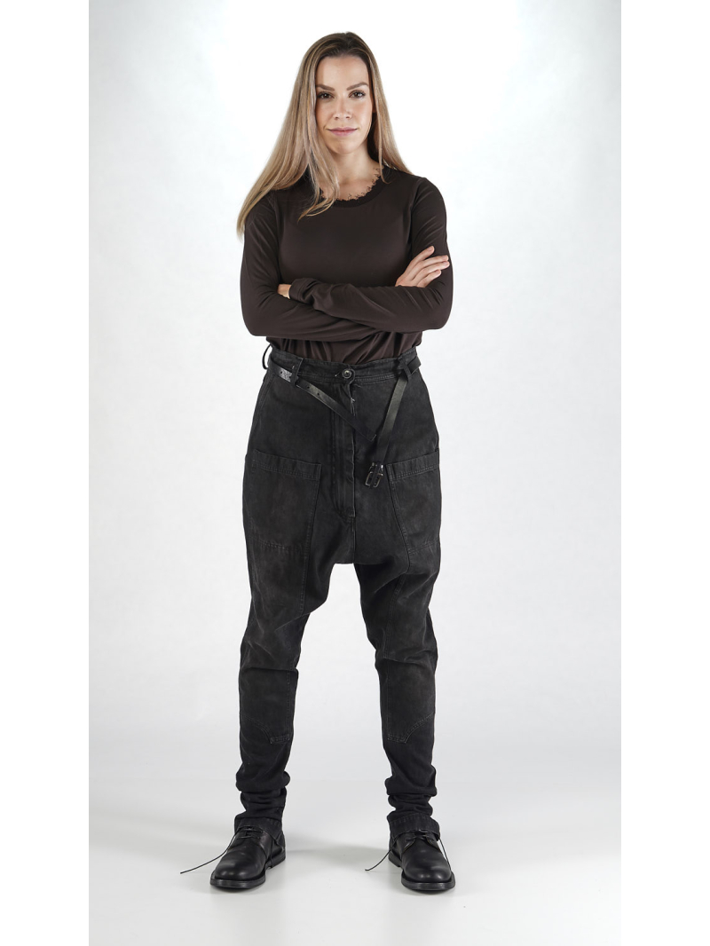 Rundholz - Baggy Denim Hose mit schmaler Fußweite - 2251030112