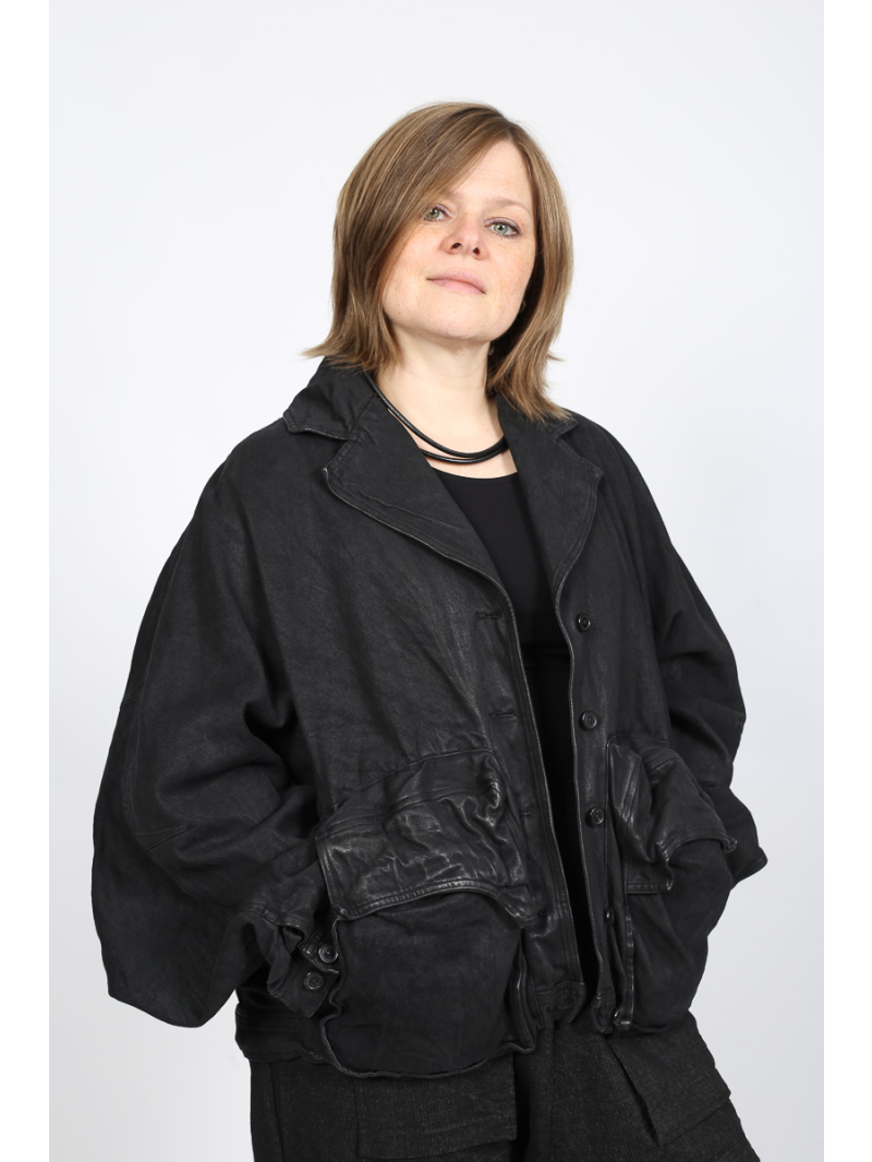 Rundholz - Oversize Baumwolljacke mit Reverskragen von Rundholz - 2251031102
