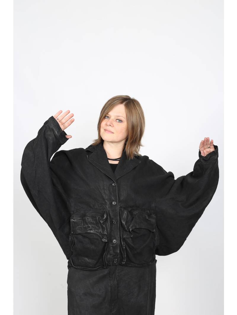 Rundholz - Oversize Baumwolljacke mit Reverskragen von Rundholz - 2251031102