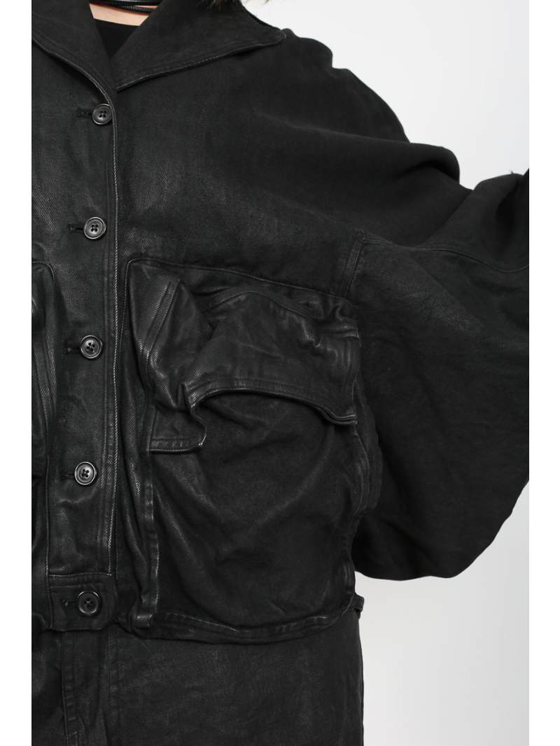 Rundholz - Oversize Baumwolljacke mit Reverskragen von Rundholz - 2251031102