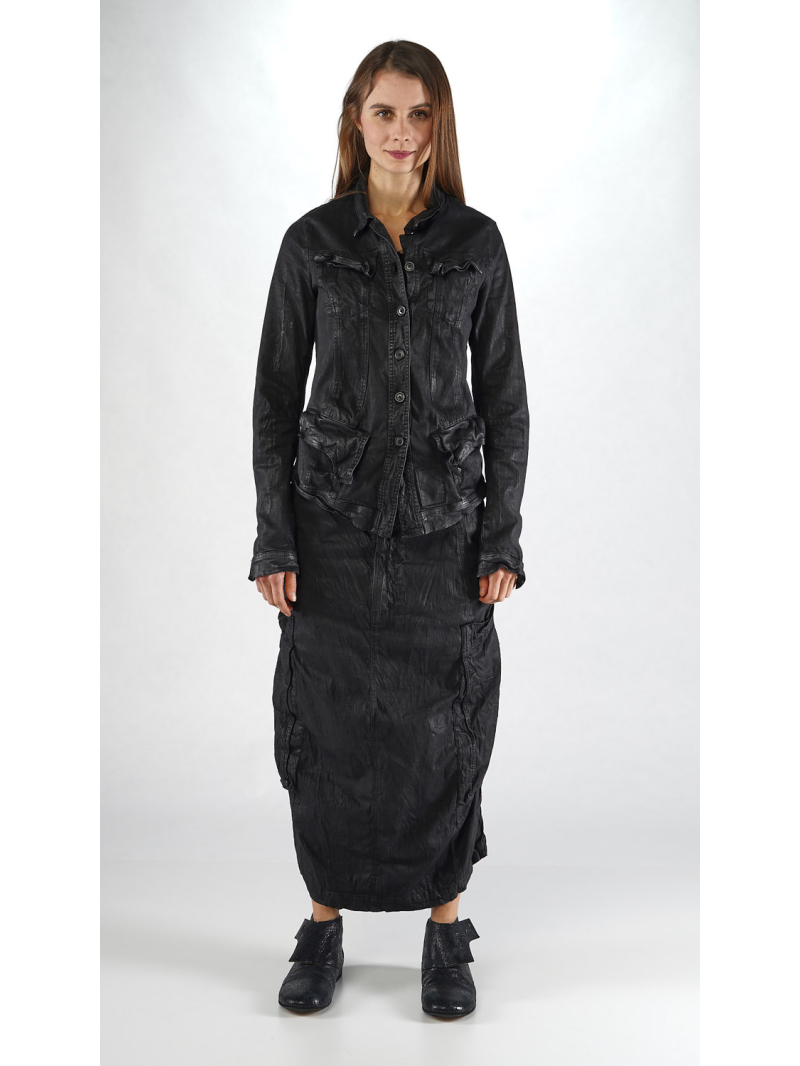 Rundholz - Hüftlange Denim Jacke mit Hemdblusenkragen - 2251031105