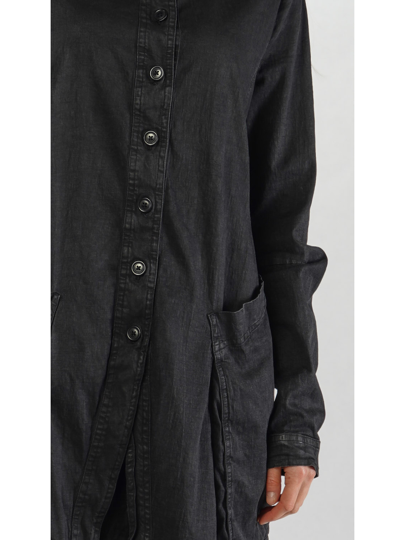 Rundholz - Bananenförmiger Stretch Denim Mantel - 2251071206