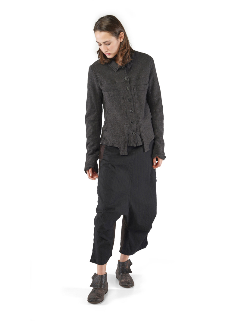 Rundholz - Rundholz Baggy Fit Hose aus Wolle und Baumwolle - 2251110106