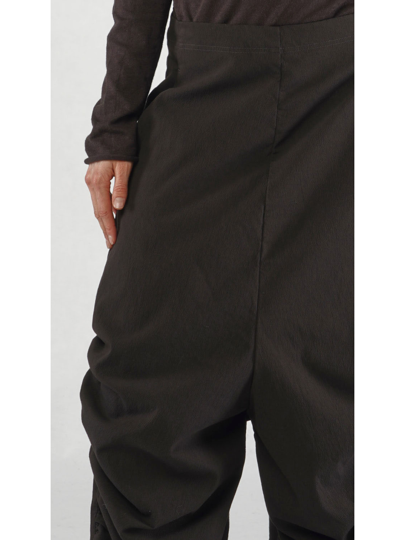 Rundholz - Loose Viscose Wool Trousers With Gathering at Seam - 2251210101