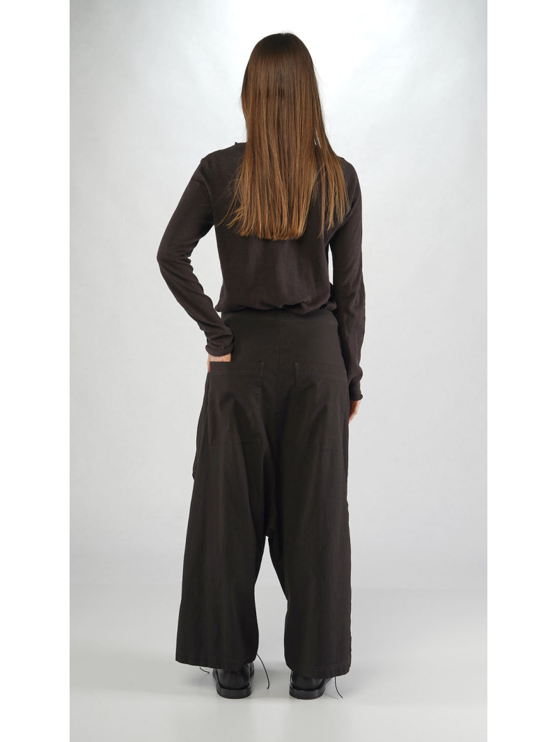 Rundholz - Loose Viscose Wool Trousers With Gathering at Seam - 2251210101