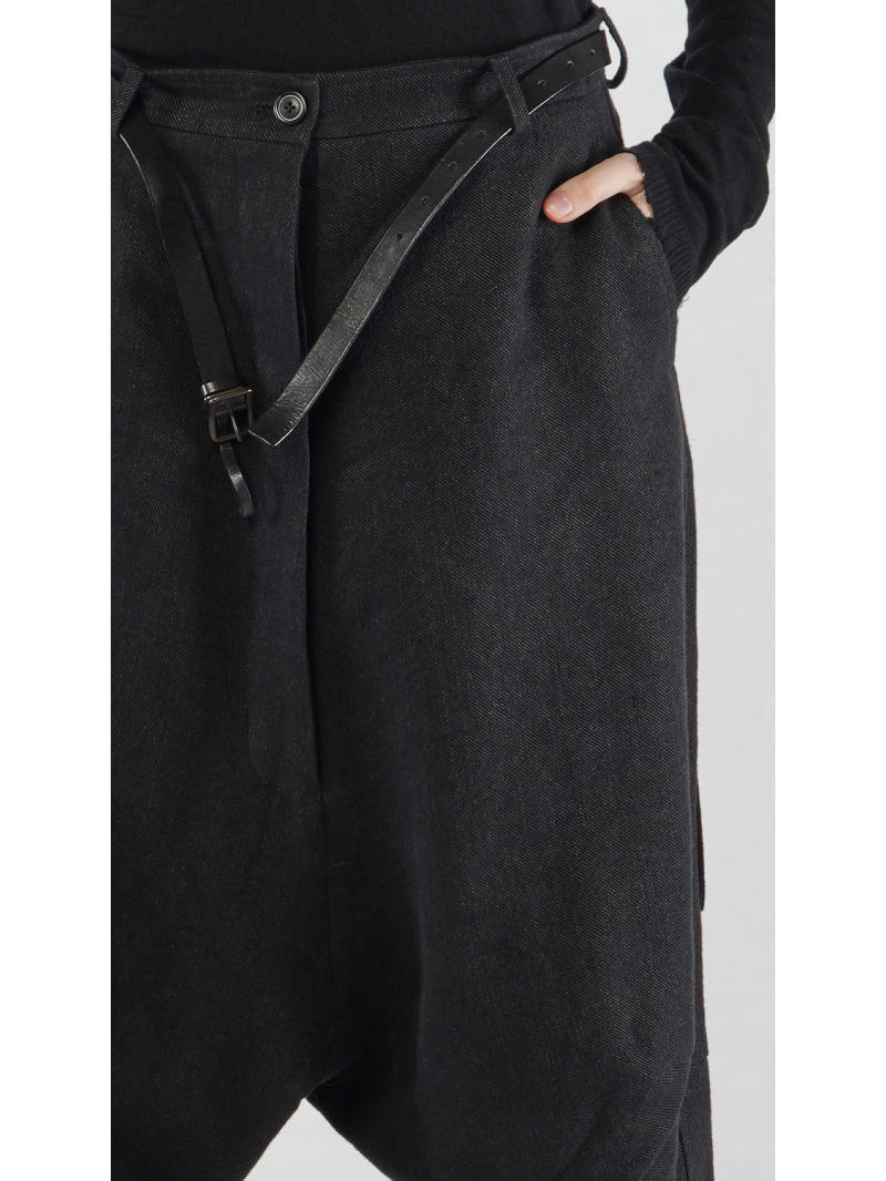 Rundholz - Gerade weite Leinenwoll Hose - 2251260106