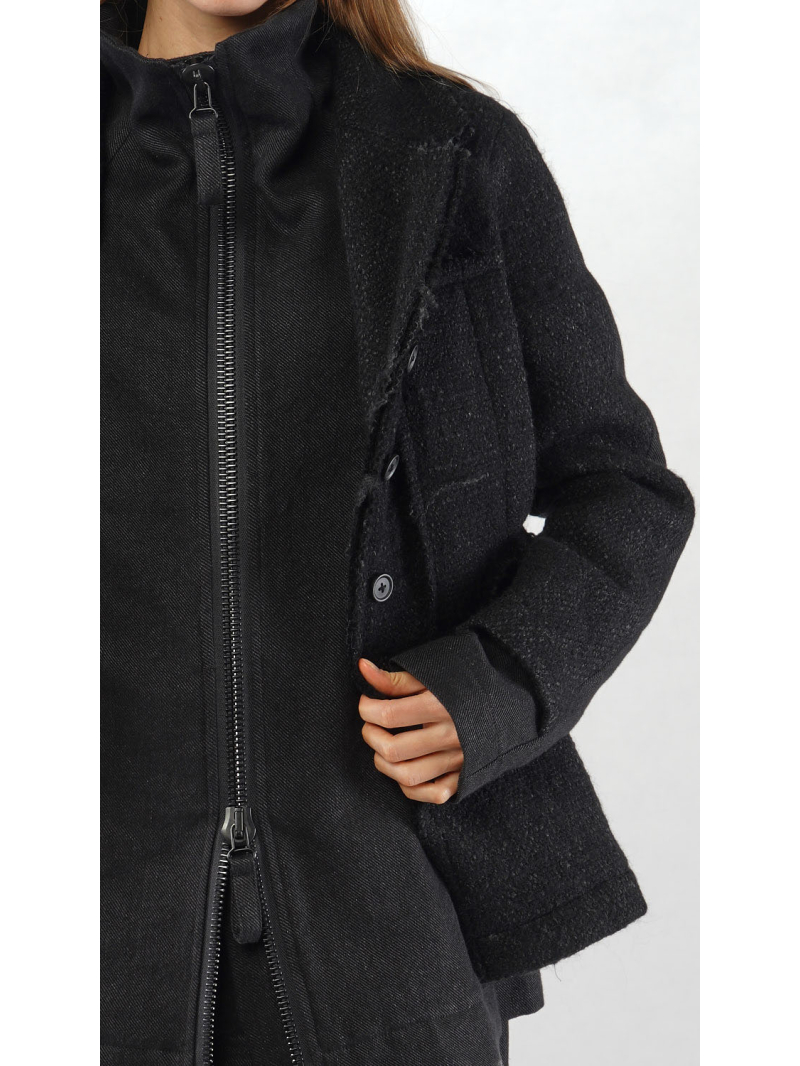 Rundholz - Zwei in einse Leinenwoll Jacke - 2251261104