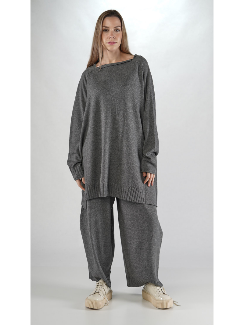 Rundholz - Ausgestellte Wollpapier mix Stricktunika - 2251397003