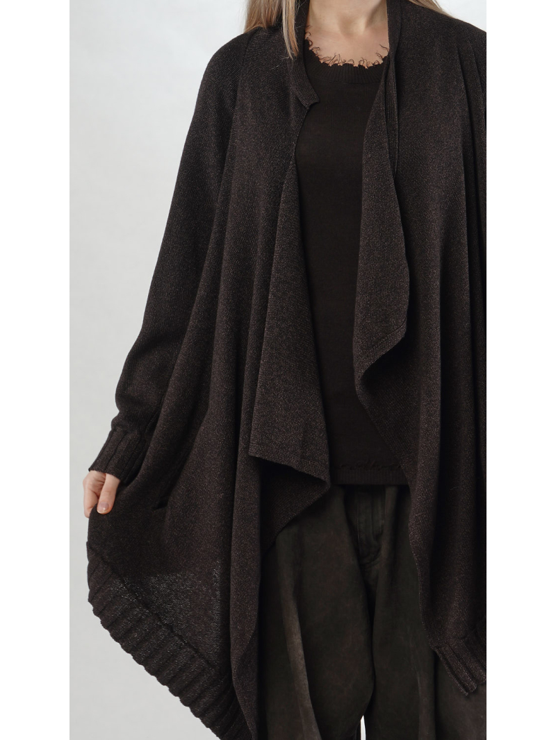 Rundholz - Kastenförmige Wollpapier mix Strickjacke - 2251397104