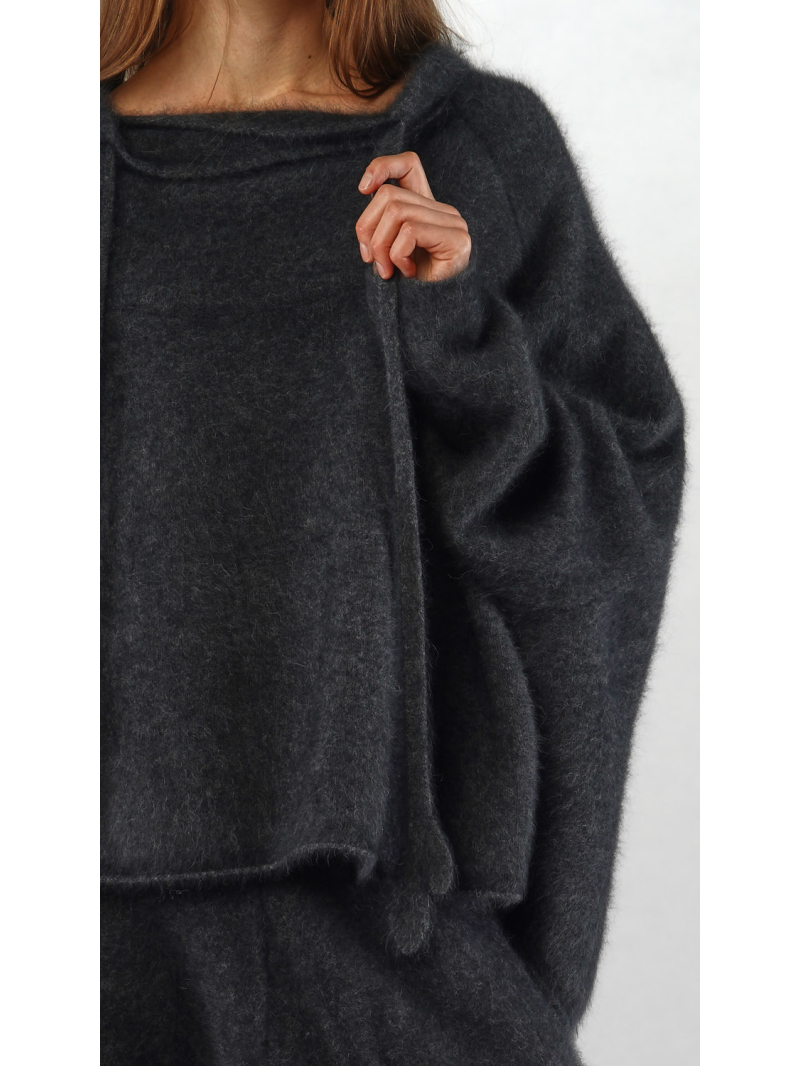 Rundholz - Ballonförmiger Waschbär Strick Pullover - 2251410702