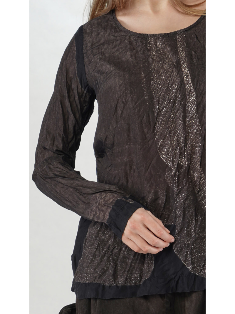 Rundholz - Cupro Shirt mit Platziertem Digital Druck - 2251470503