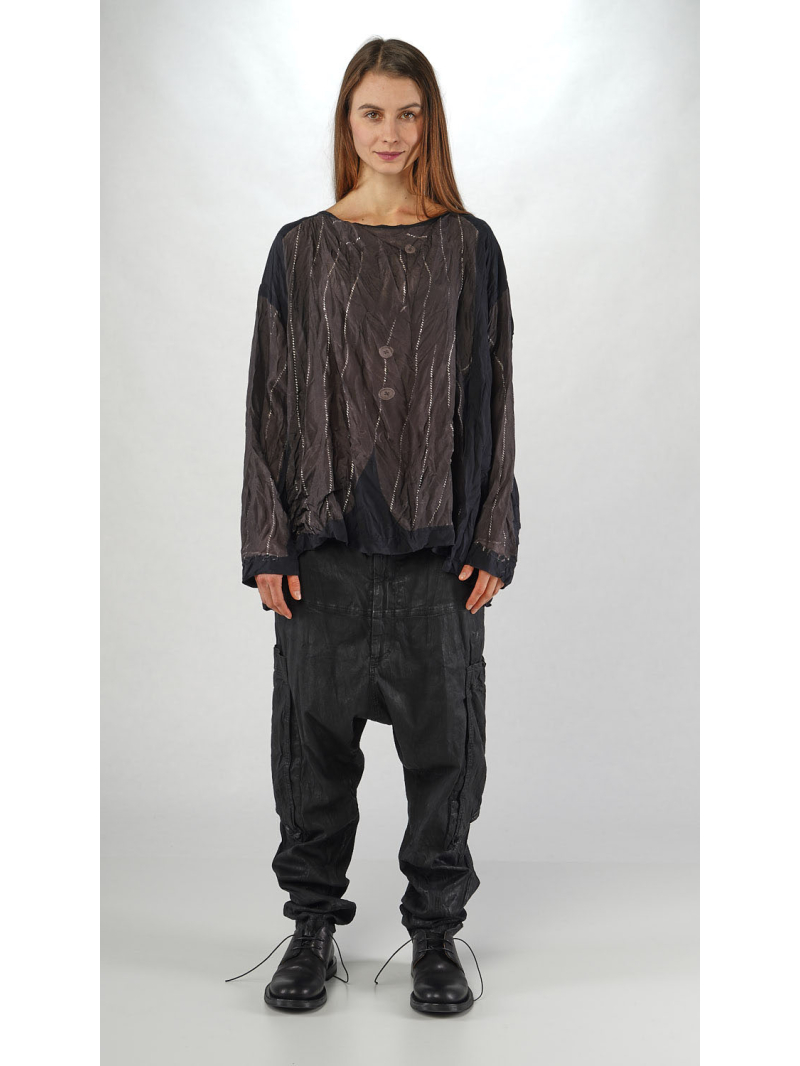 Rundholz - Cupro Shirt mit Platziertem Digital Druck - 2251470504