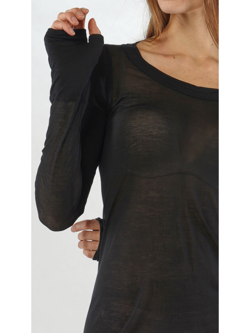 Rundholz - Lyocell Seiden Jersey Kleid mit Angeschnittenem Handschuh - 2251620903