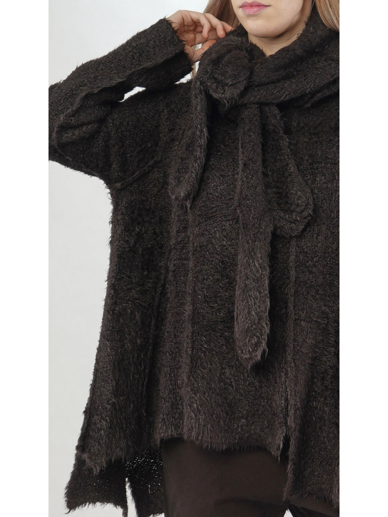 Rundholz - Asymmetrischer Tussah Seiden Pullover - 2251650701