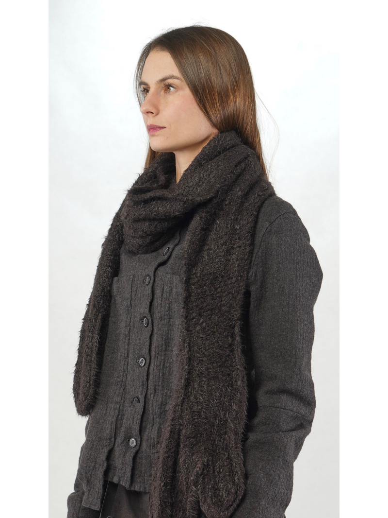 Rundholz - Tussah Seiden Strickschal mit Monsterhänden - 2251657712