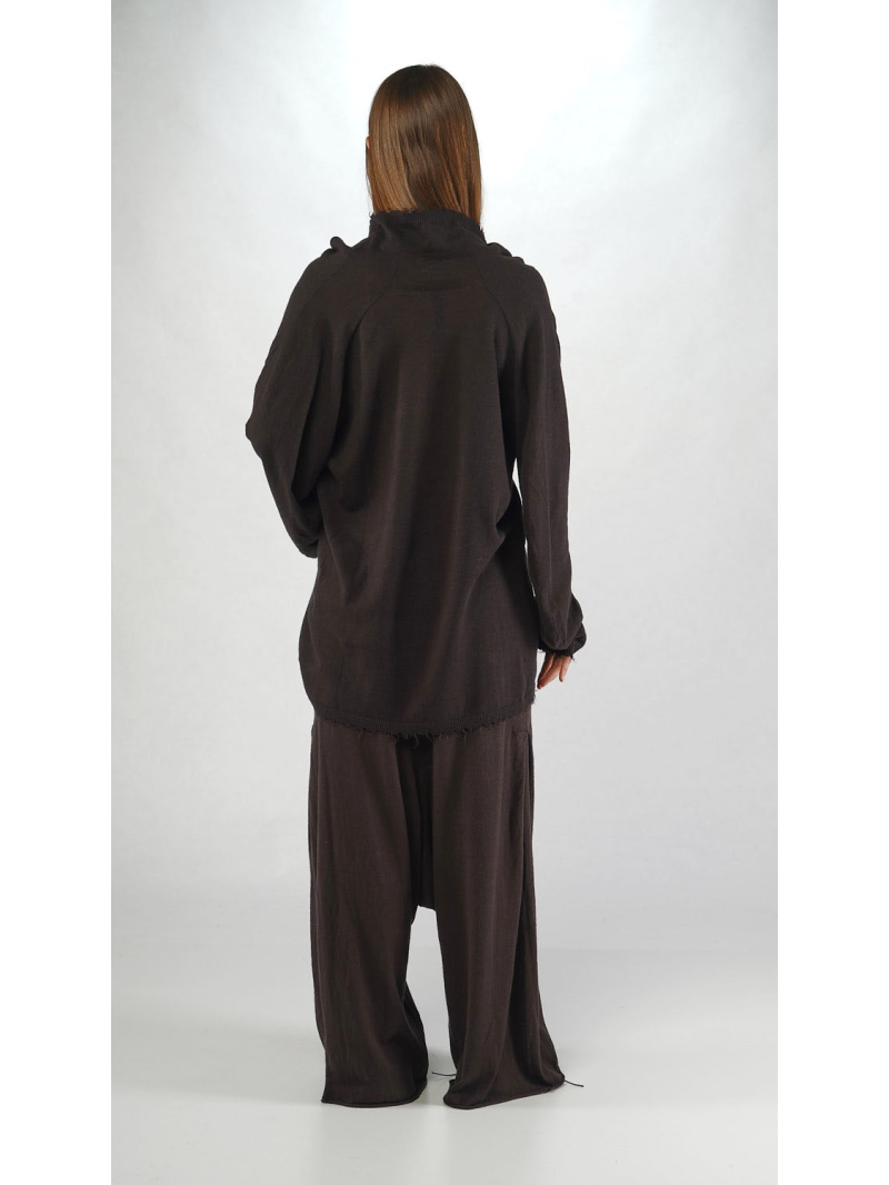 Rundholz - Lockerer Leinen Woll Pullover - 2251840702