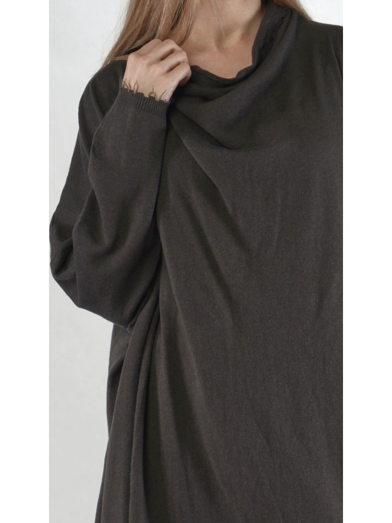 Rundholz - Oversize Leinen Woll Stricktunika - 2251847004