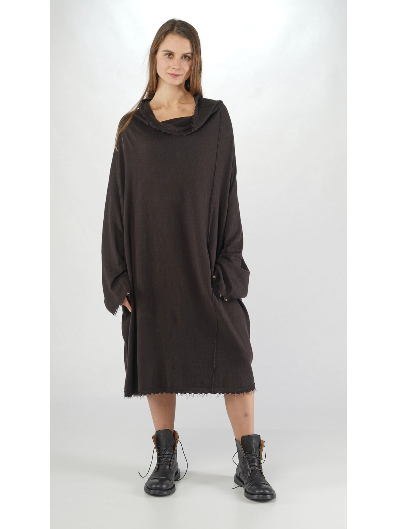 Rundholz - Ballonförmiges Leinen Woll Strickkleid - 2251847305