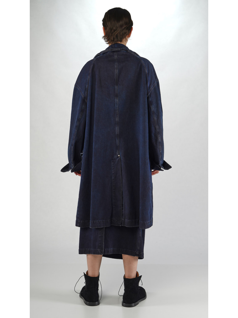 Rundholz DIP - Bicolor Denim-mantel mit Reverskragen - 2252031215