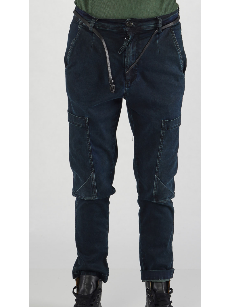 Rundholz DIP - Schmale Bicolor Stretch Denim Hose - 2252060111