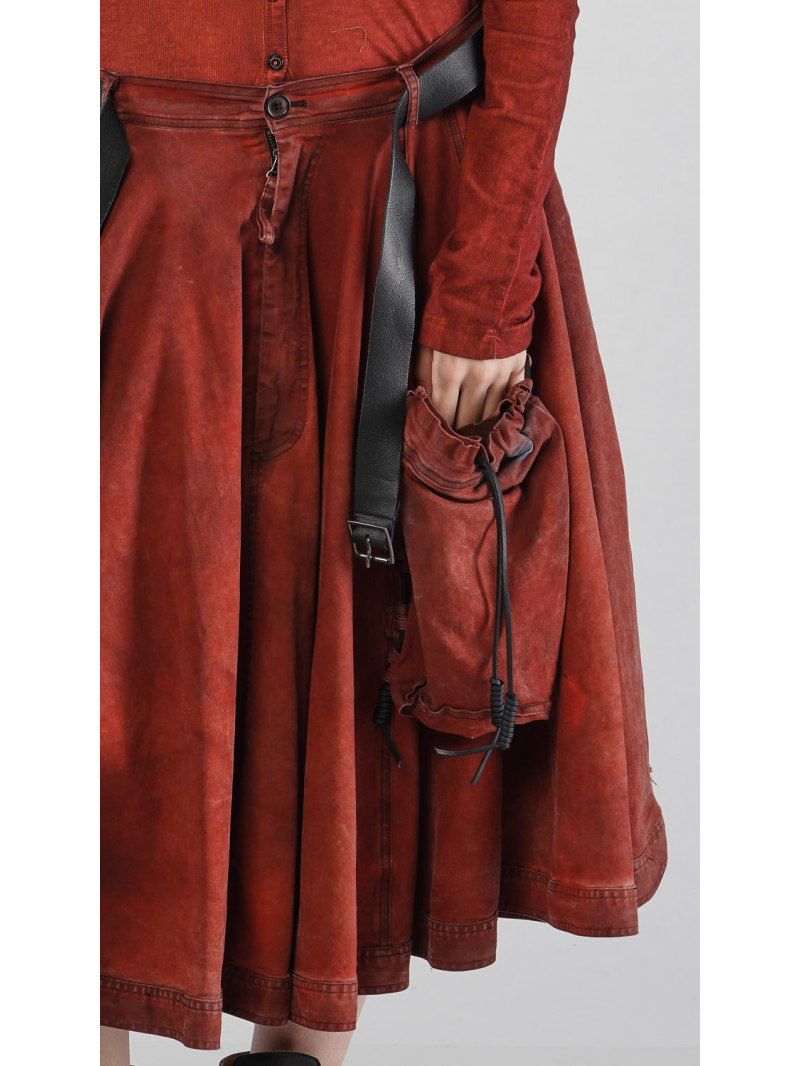 Rundholz DIP - Ausgestellter Bicolor Stretch Denim Rock - 2252060305