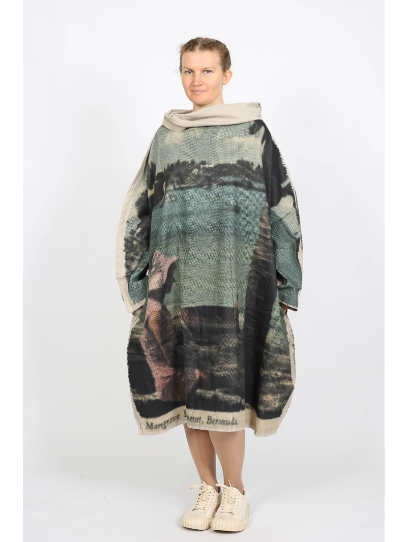 Rundholz DIP - Elegantes Baumwollkleid mit digitalem Druck für Damen - 2252110911