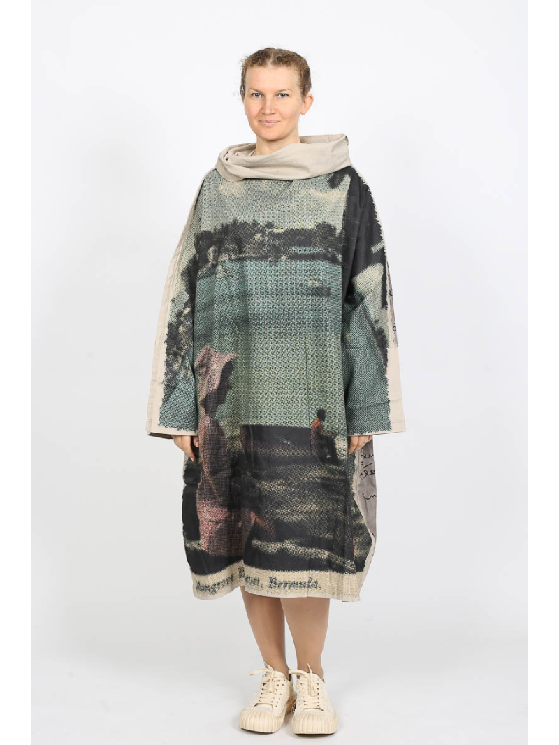 Rundholz DIP - Elegantes Baumwollkleid mit digitalem Druck für Damen - 2252110911