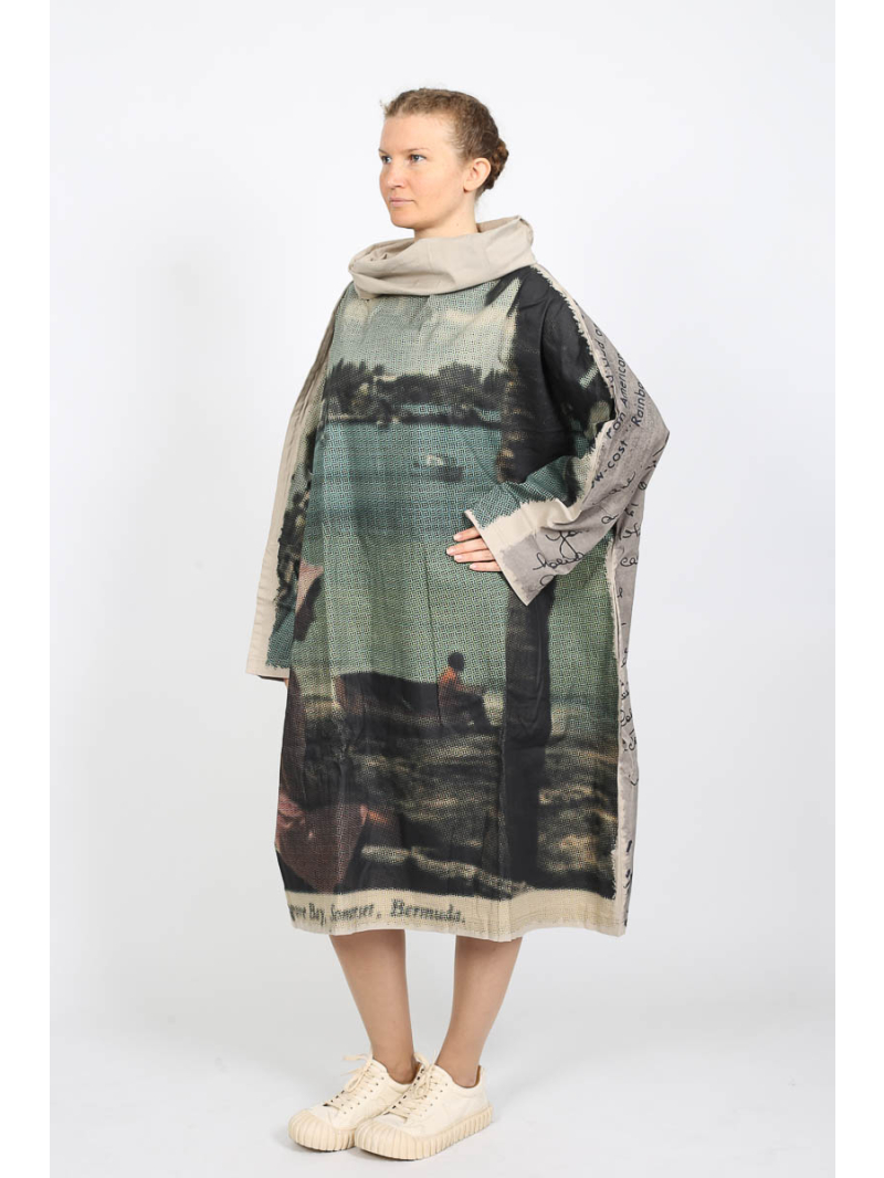 Rundholz DIP - Elegantes Baumwollkleid mit digitalem Druck für Damen - 2252110911