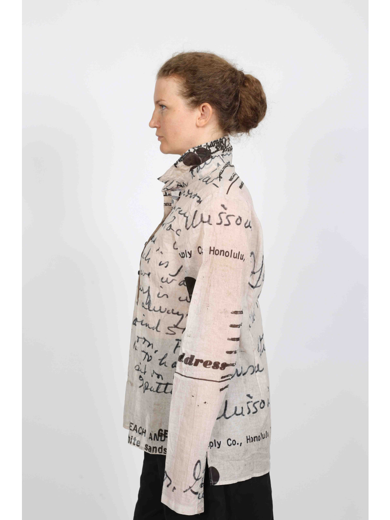 Rundholz DIP - Baumwollbluse mit Hemdblusenkragen und Schlitz - 2252170401