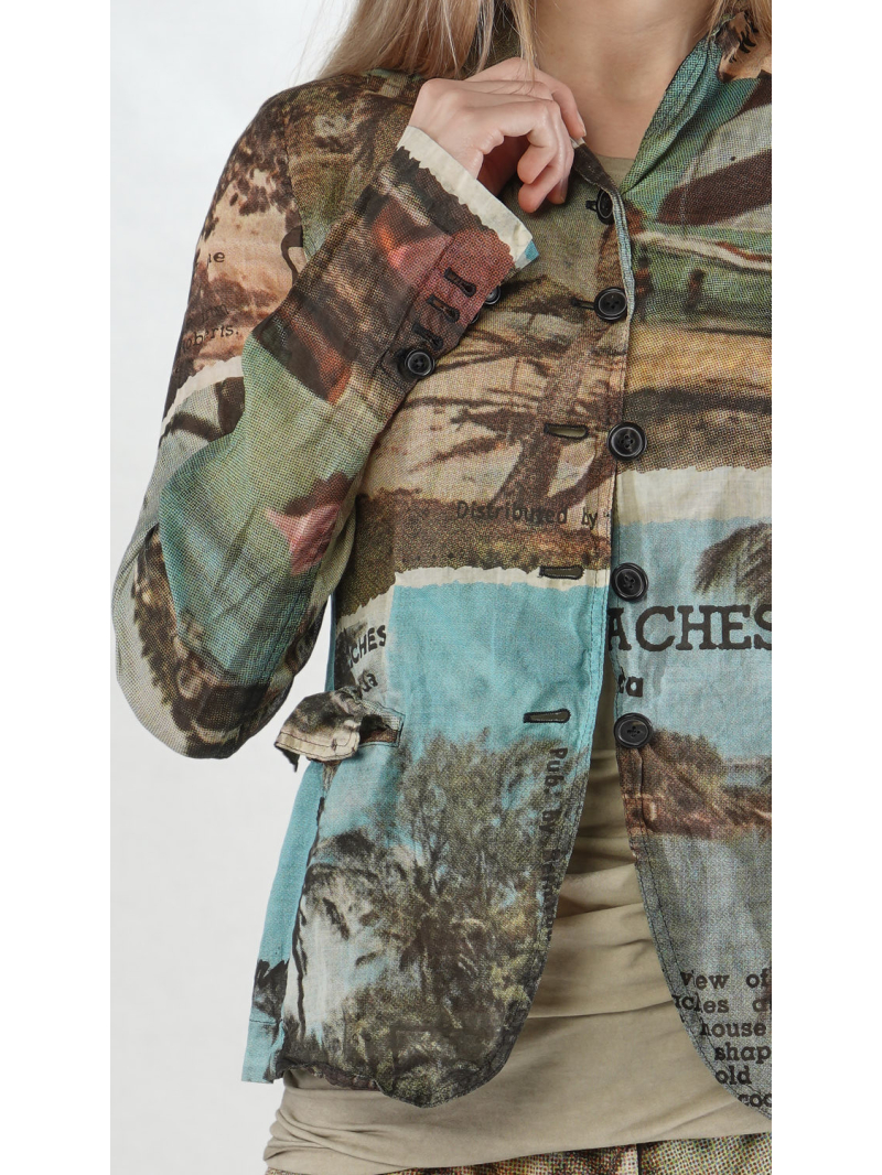 Rundholz DIP - Gerade schmale Baumwoll voile Jacke - 2252171103