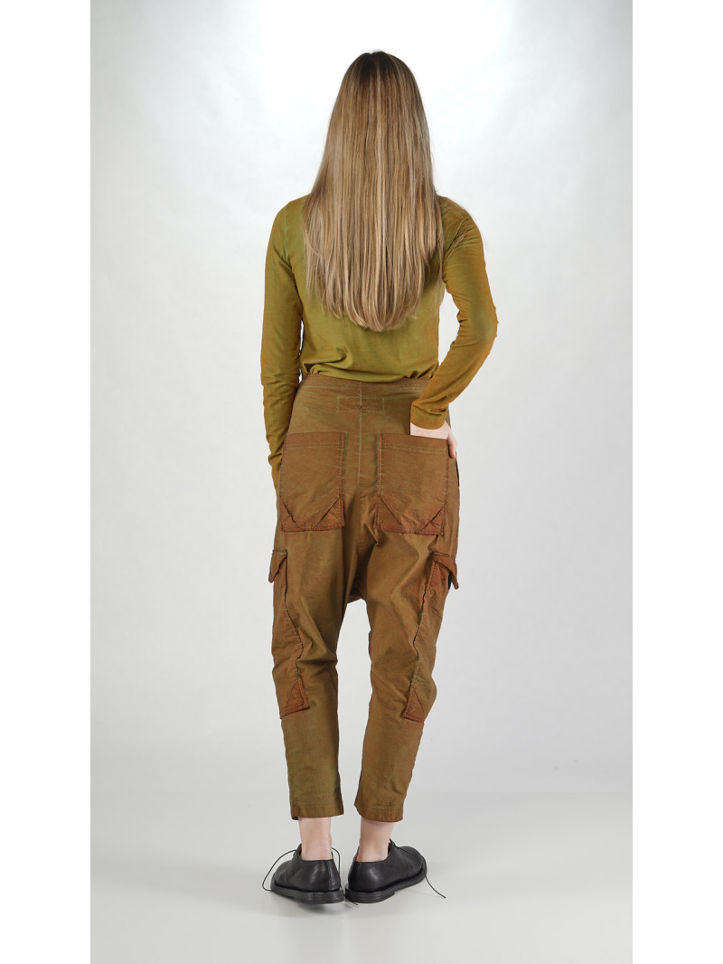 Rundholz DIP - Tulpenförmige Leinen Baumwoll Stretch Hose - 2252240105