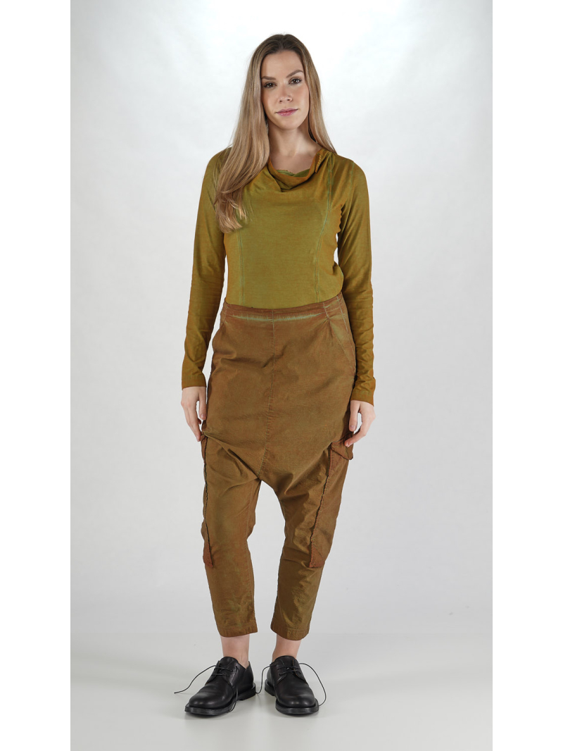 Rundholz DIP - Tulpenförmige Leinen Baumwoll Stretch Hose - 2252240105