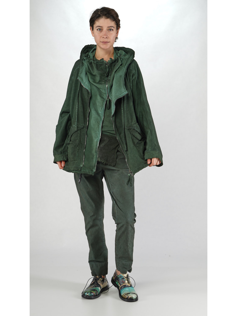 Rundholz DIP - Ballonförmige Bicolor Thin French Terry Jacke mit Einsatz - 2252271101