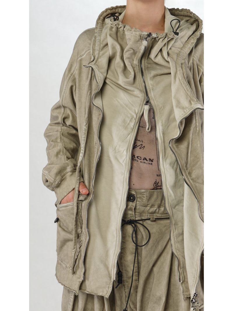 Rundholz DIP - Bicolor Thin French Terry Jacke mit Kapuze - 2252271102