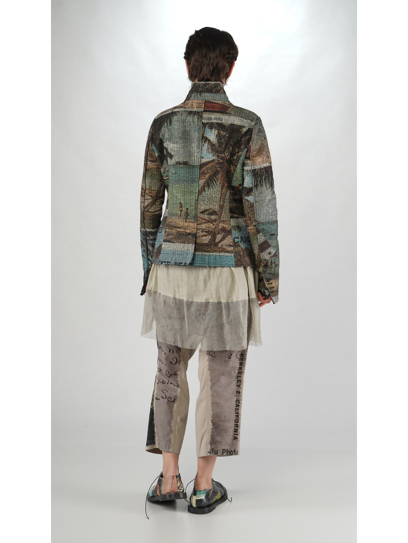 Rundholz DIP - Taillierte Needle Punch Jacke mit Allover Druck - 2252281102