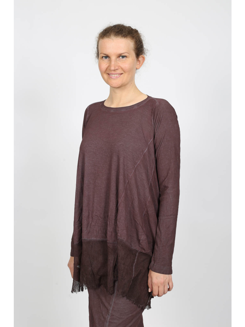 Rundholz DIP - Ausgestelltes Baumwoll-T-Shirt mit Mesh-Kante - 2252340505