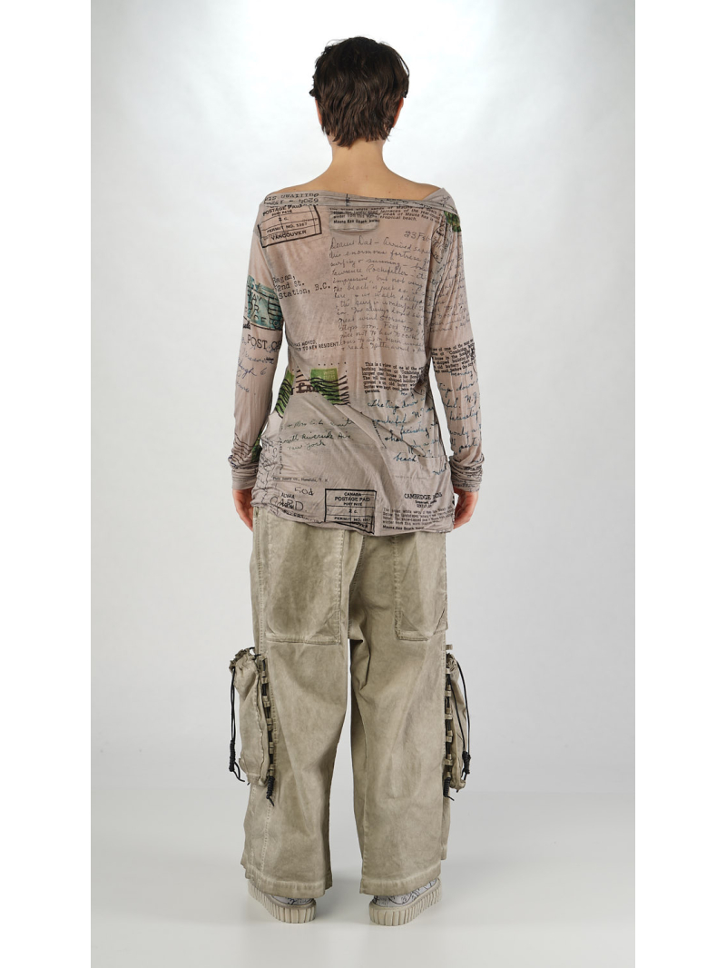 Rundholz DIP - Schmales Lyocell Seiden Jersey Shirt mit Allover Druck - 2252420503