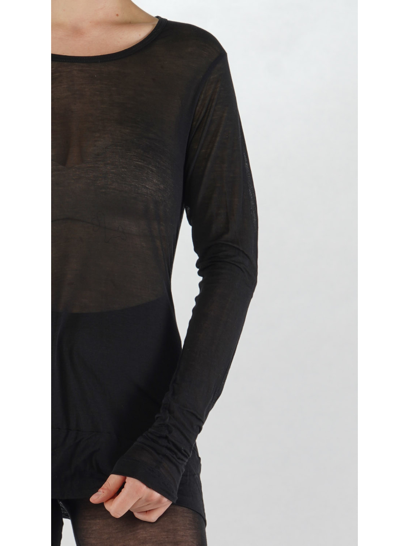 Rundholz DIP - Langärmeliges Lyocell Seiden Jersey Shirt - 2252420512