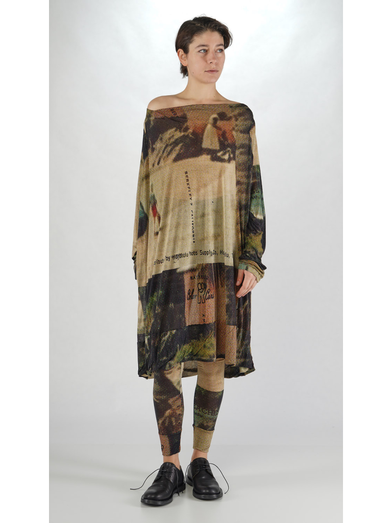 Rundholz DIP - Oversize Lyocell Seiden Jersey Tunika mit Allover Druck - 2252421906