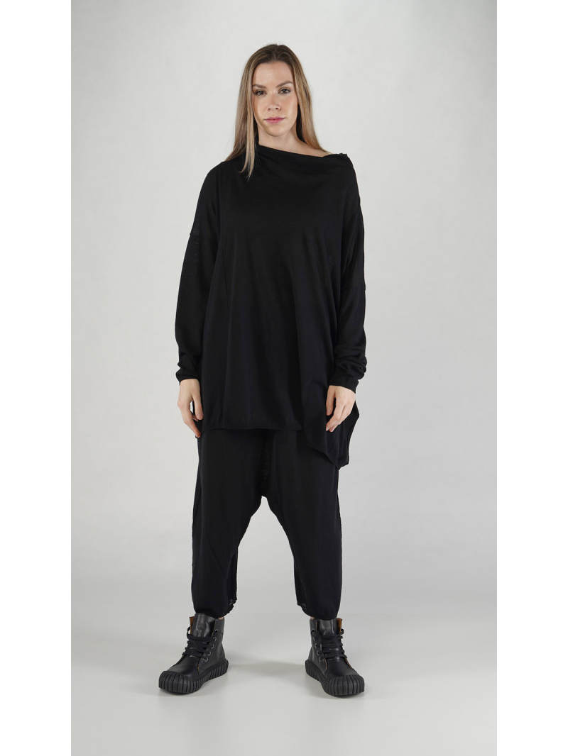 Rundholz DIP - Weite Baumwoll Leinen Stricktunika - 2252457013